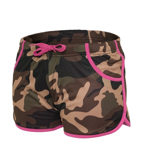 Ladies Camo Mesh Jersey Lined Hot Pant 3